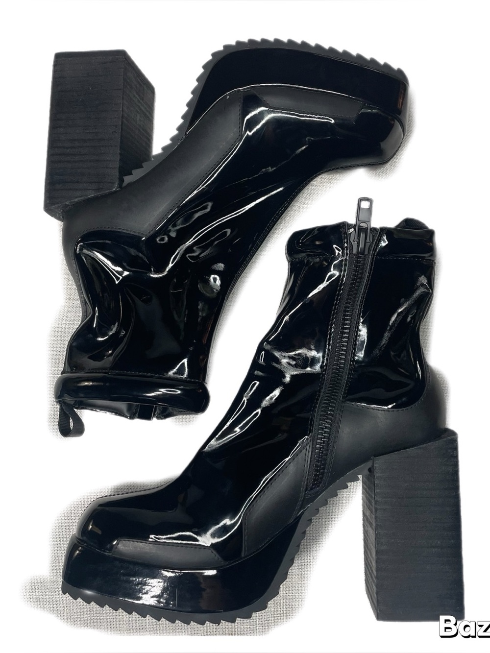 POSTER GRL x Dolls Kill Platform Black Patent Leather Boots - Picture 2 of 12